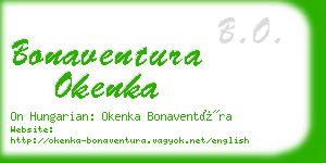 bonaventura okenka business card